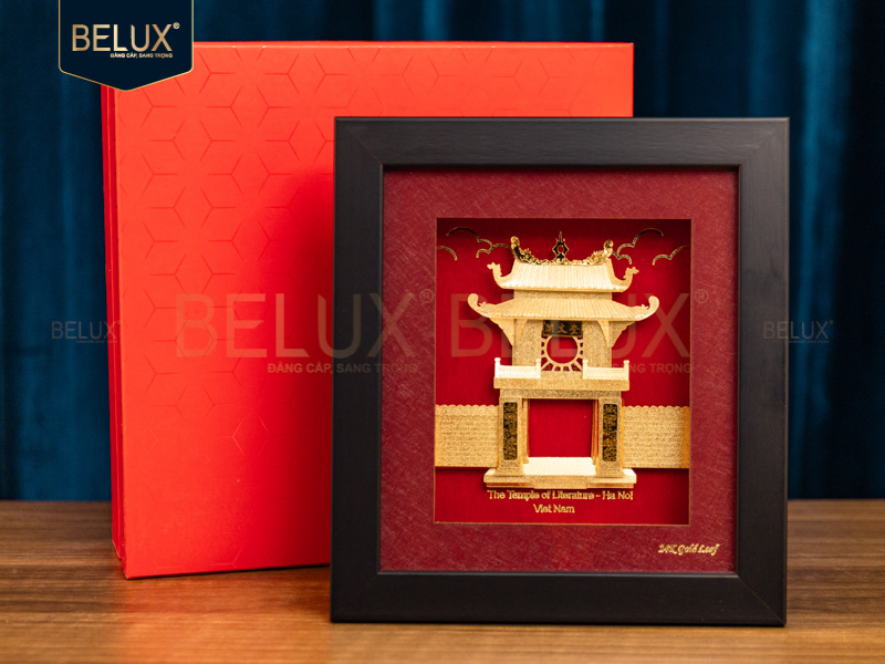 Tranh Khuê Văn Các Dát Vàng 24k- 20x18 cm